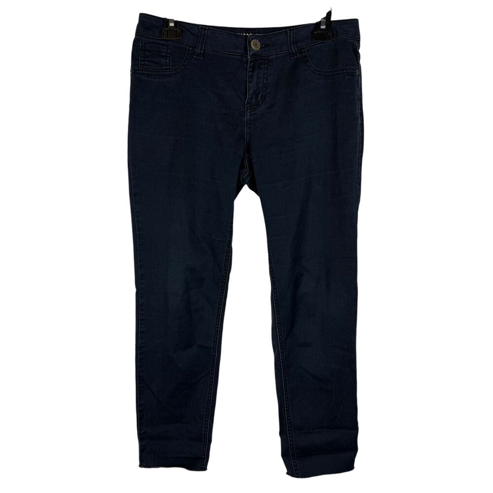 Mossimo Supply Co. Jeans Womens 7 Black Stretch Frayed Hem Denim Jeggings EN‎